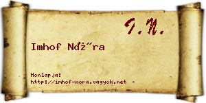 Imhof Nóra névjegykártya