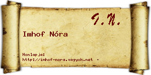 Imhof Nóra névjegykártya